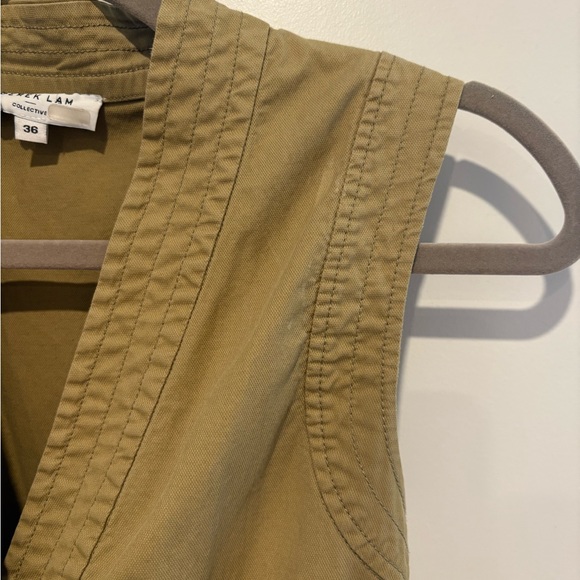 Derek Lam Sz 36 (2) Khaki Tan Belted Tie Waist Sleeveless Utility Romper 1 PC - Picture 6 of 6